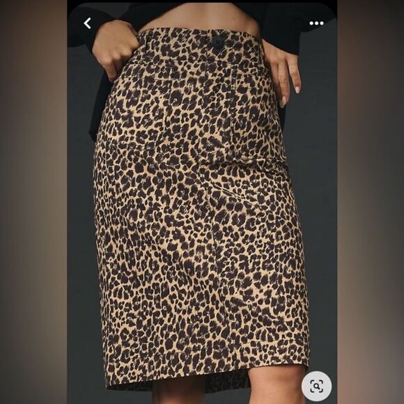 15 ANTHROPOLOGIE Maeve The Colette Skirt Size XXS Tan Brown Leopard Print - Picture 3 of 9